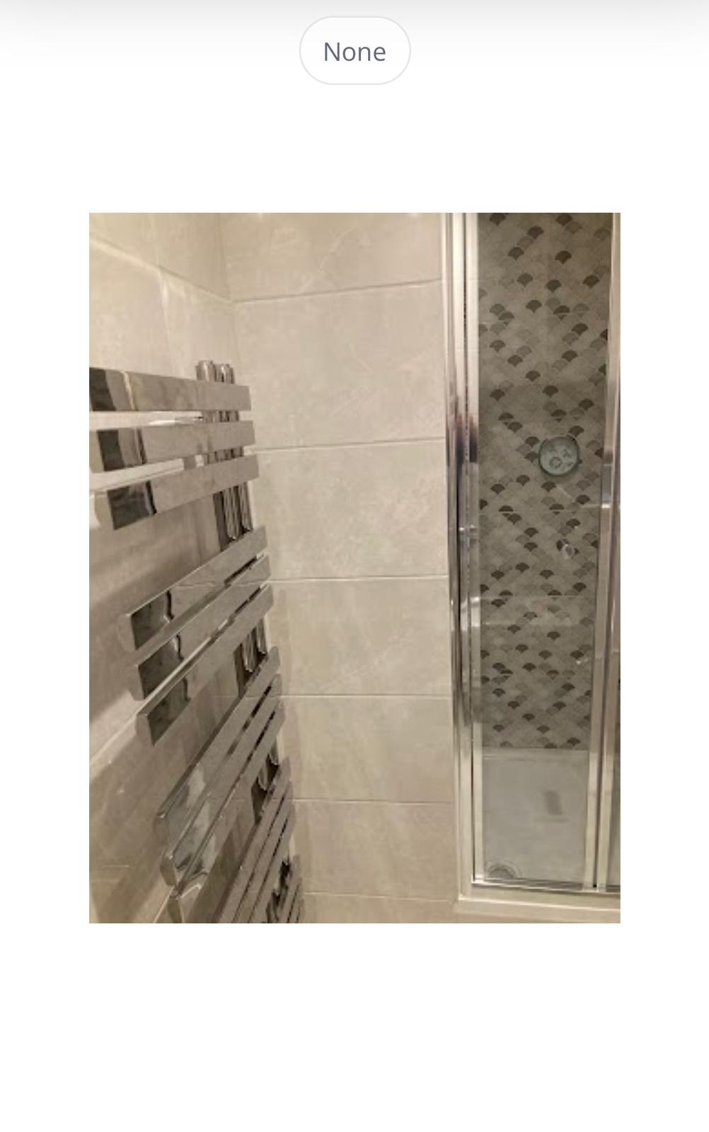 The same shower wall after installation